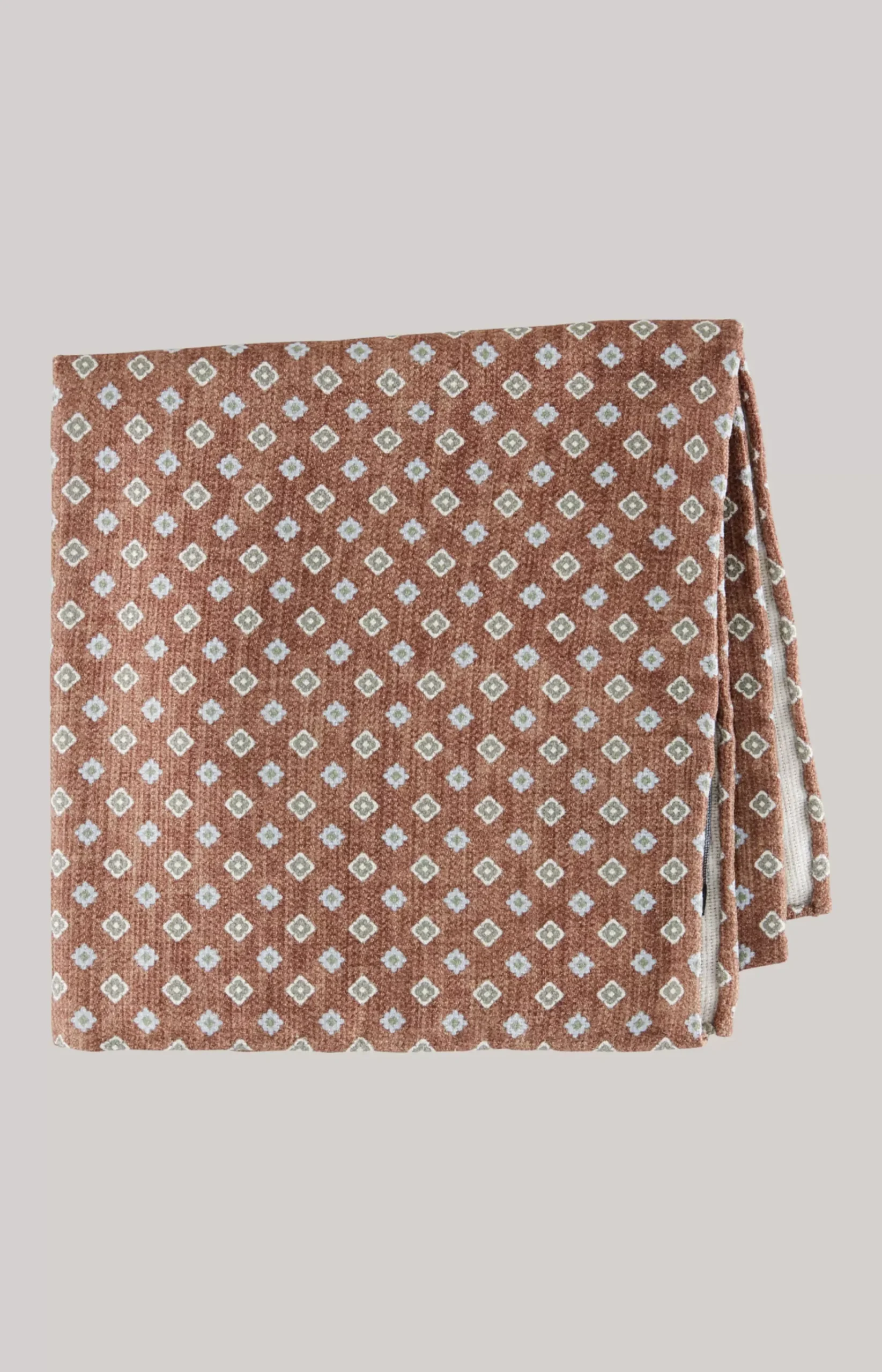 Silk Pocket Square in Dark Beige/Blue
