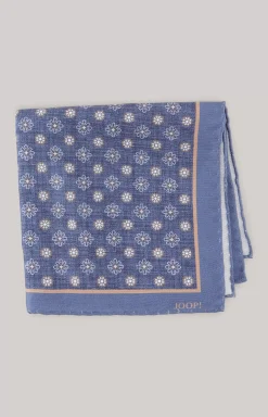 Silk Pocket Square in Dark Blue/Beige