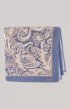 Silk Pocket Square in Dark Blue/Brown/Beige