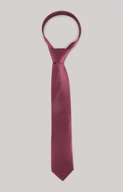 Silk tie in a dark red pattern