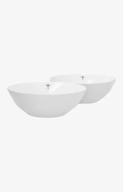 Single Cornflower Bowl 16 cm - Set of 2 in White