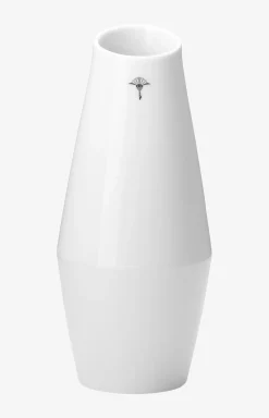 Single Cornflower Carafe/Vase in White - 18 cm height