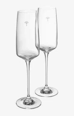 Single Cornflower Champagne Glass - Set of 2
