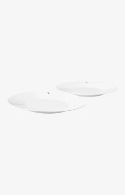 Single Cornflower Dinner Plate - Set of 2 in White