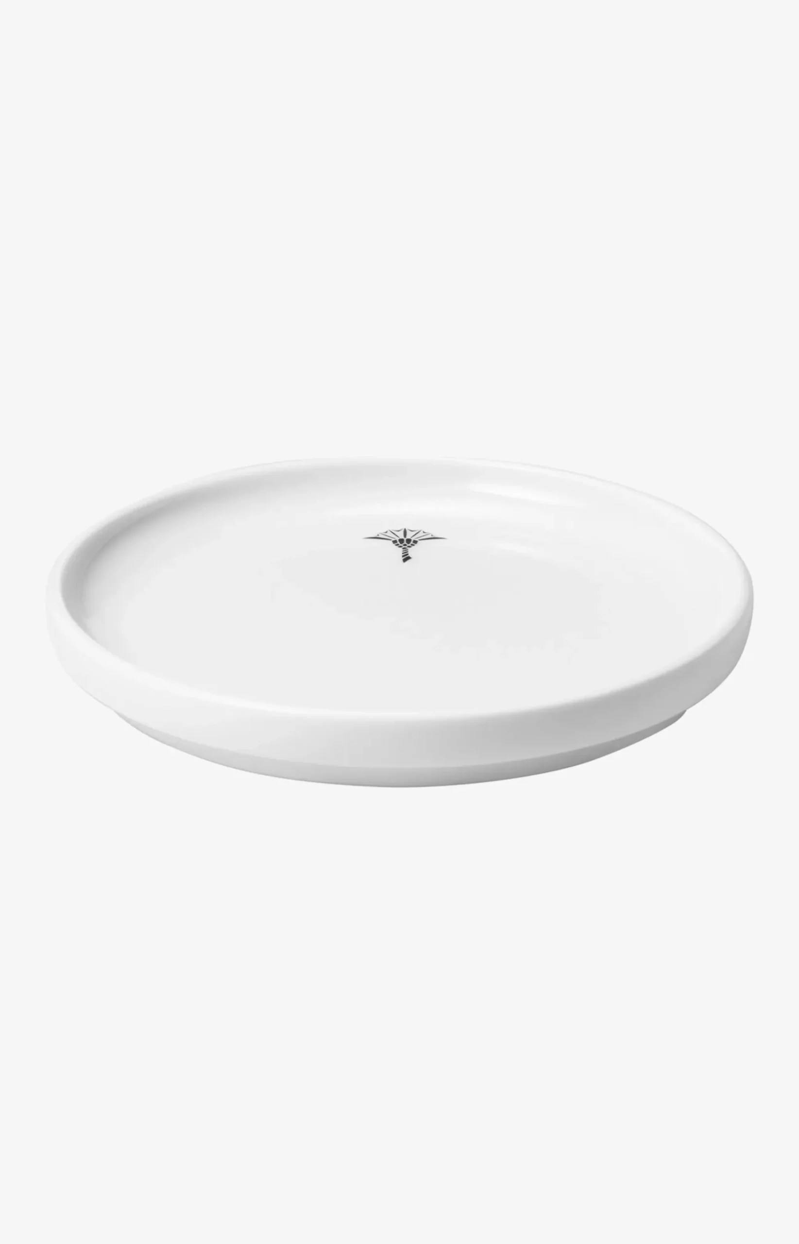 Single Cornflower Lid/Dip Plate in White