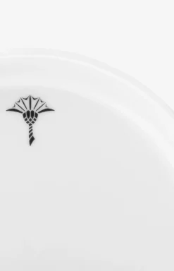 Single Cornflower Lid/Dip Plate in White