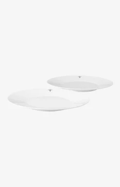 Single Cornflower Side Plate - White Set of 2