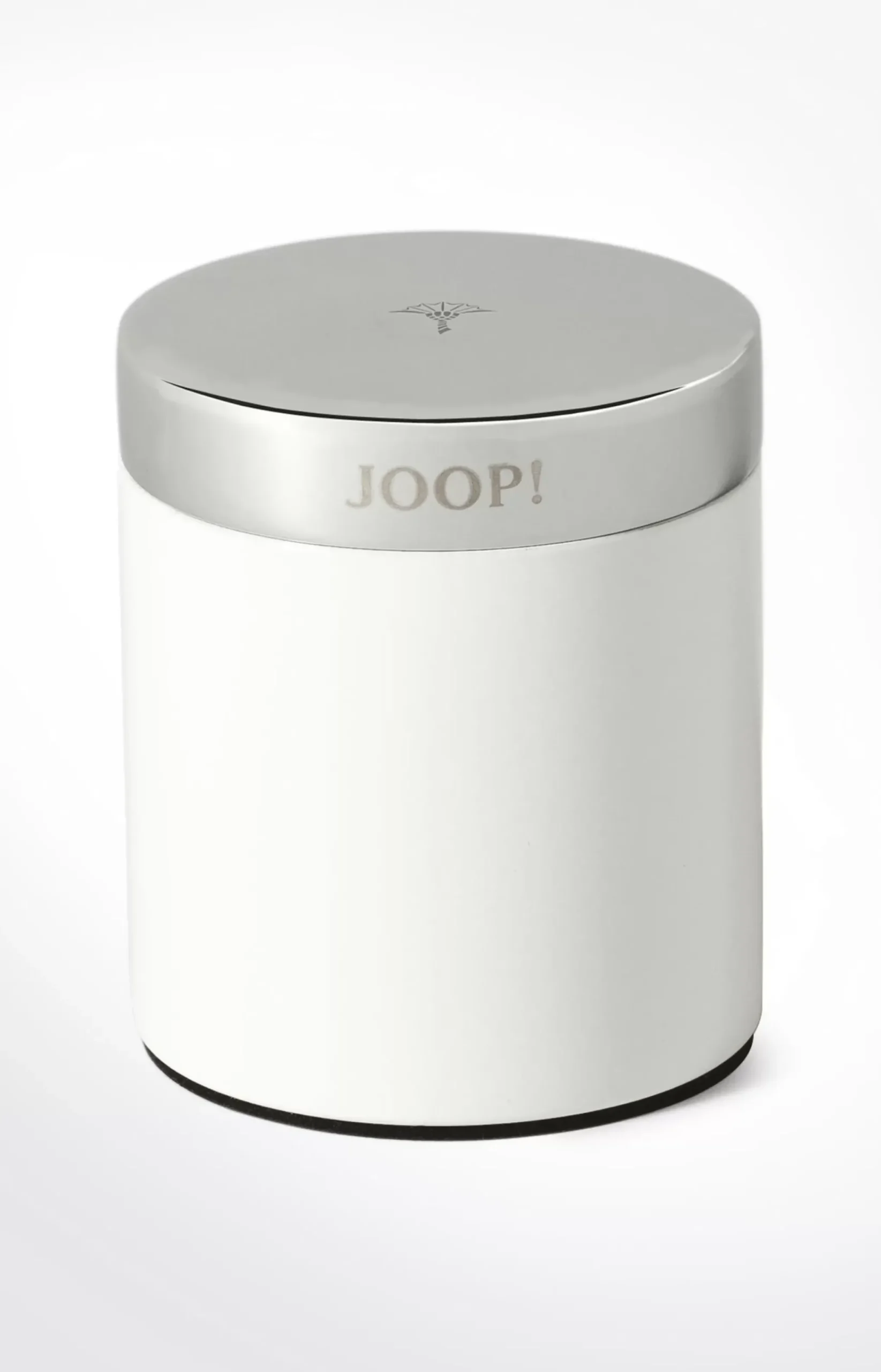 Small Chromeline storage box, silver/white