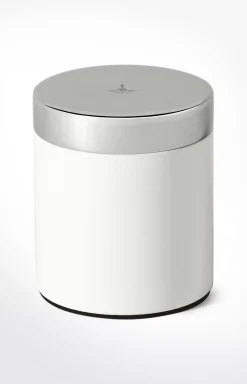 Small Chromeline storage box, silver/white