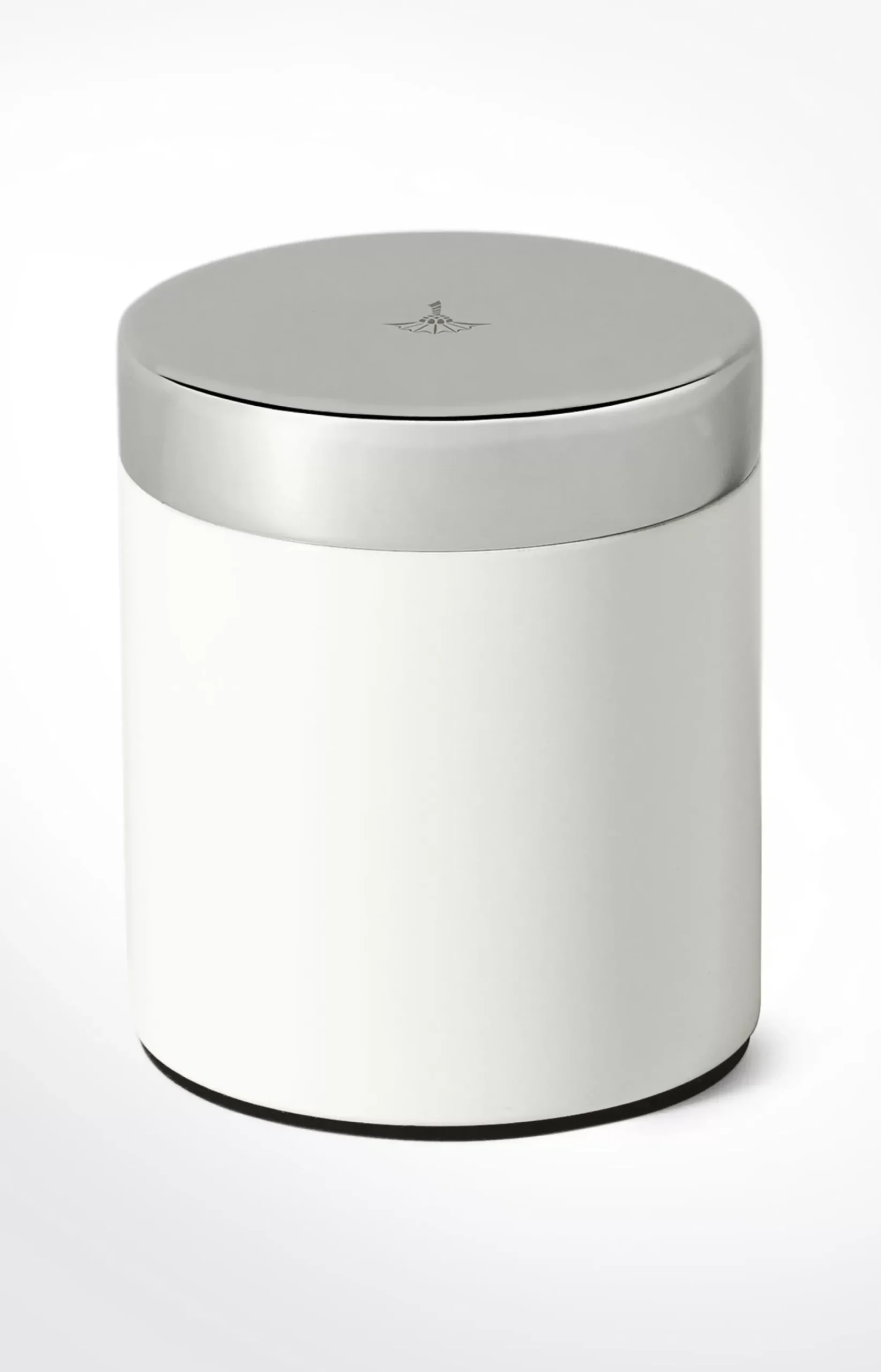 Small Chromeline storage box, silver/white