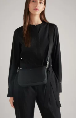 Sofisticato Jasmina Leather Shoulder Bag in Black