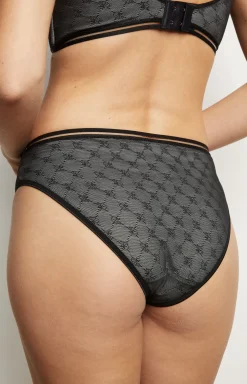 Soft bra with cup in Light Grey Melange/Black