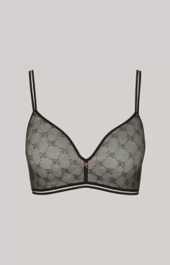 Soft bra with cup in Light Grey Melange/Black