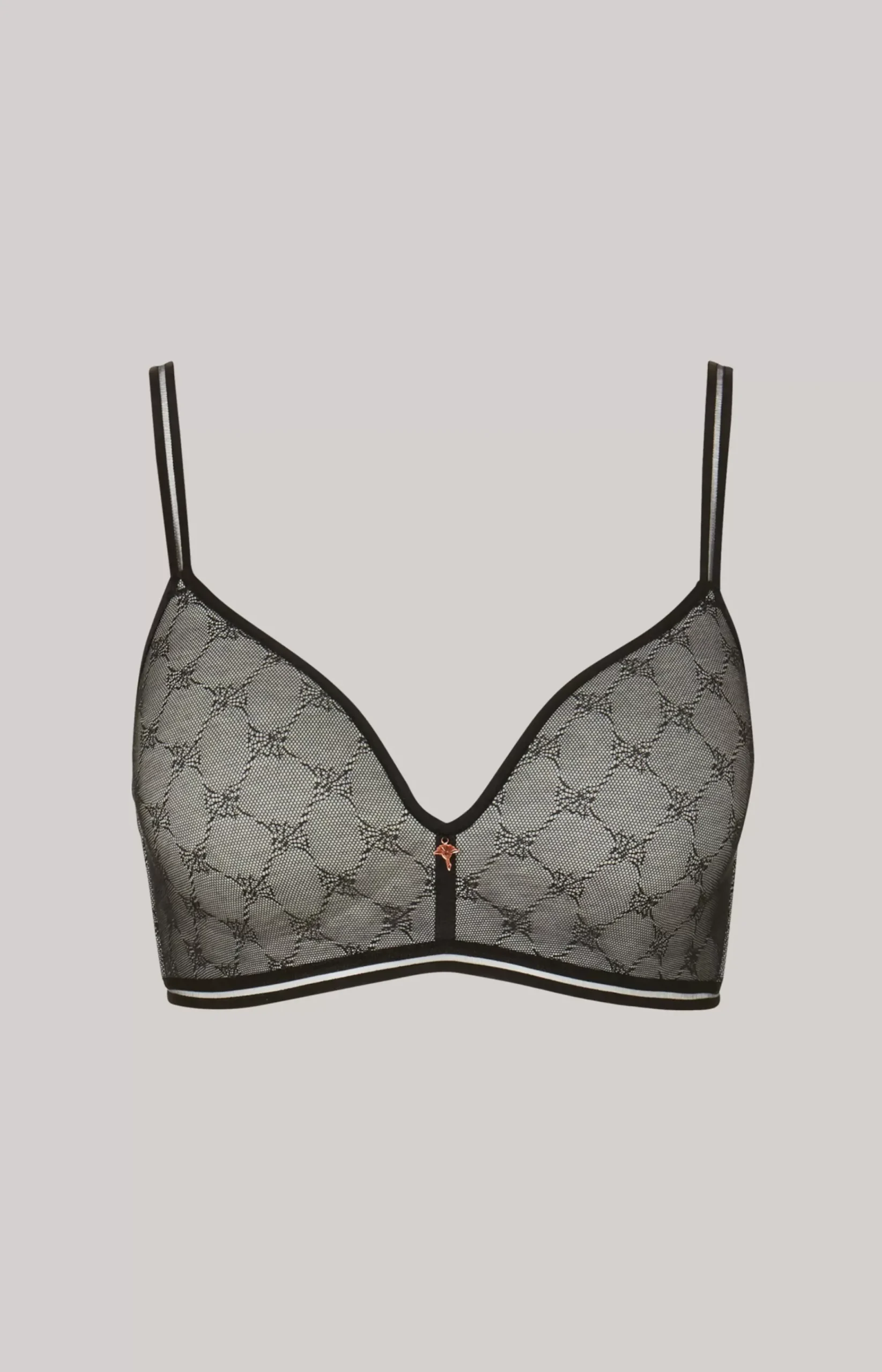 Soft bra with cup in Light Grey Melange/Black