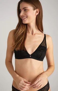 Soft Lace Bra in Black