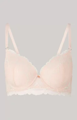Soft Underwired Lace Bra in Rosé/Ecru