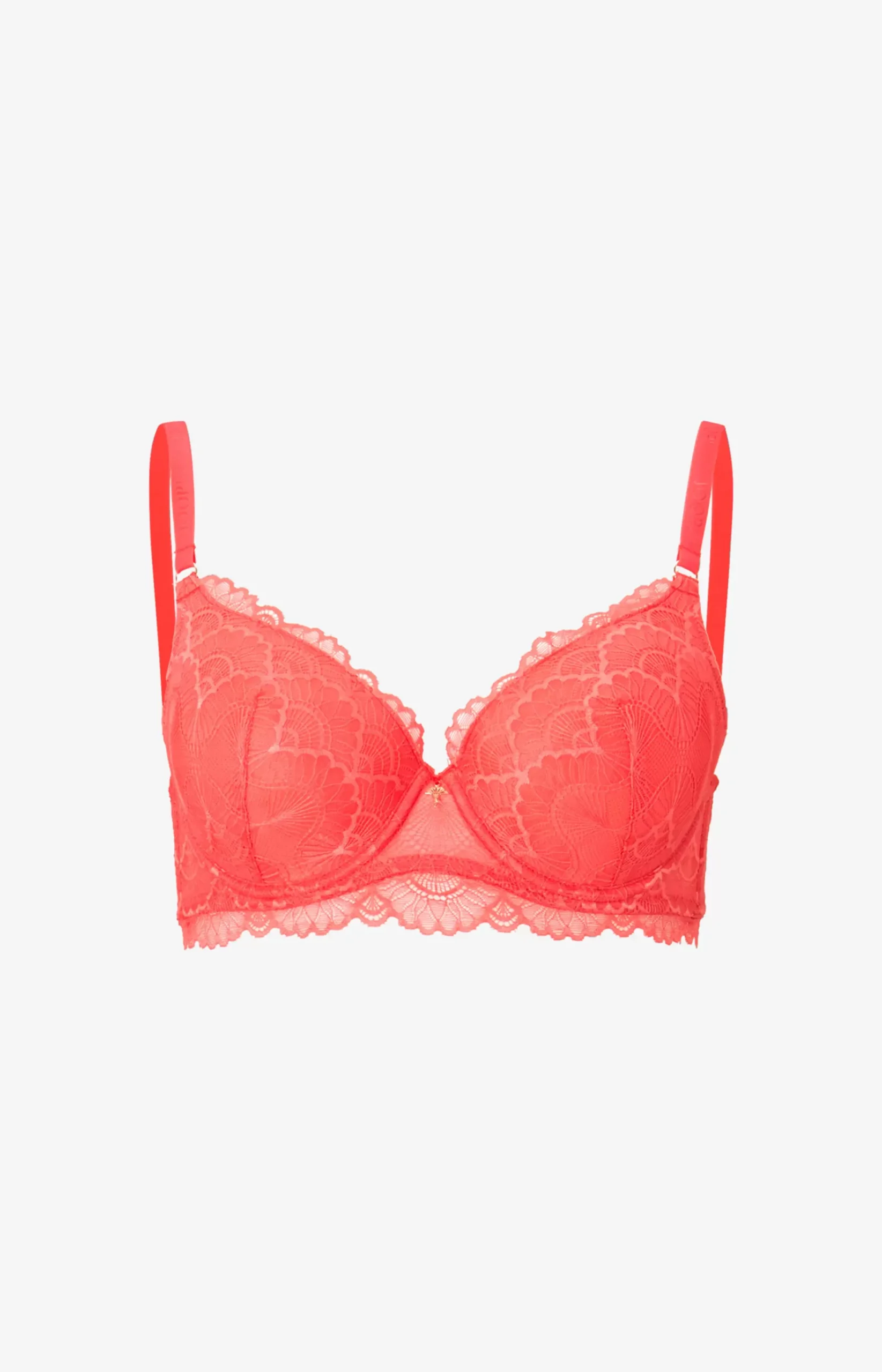 Soft underwired lace bra in Red