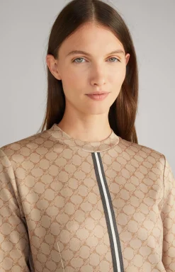 Sweatshirt Dress in a Beige Pattern