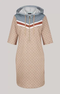 Sweatshirt Dress in a Beige Pattern