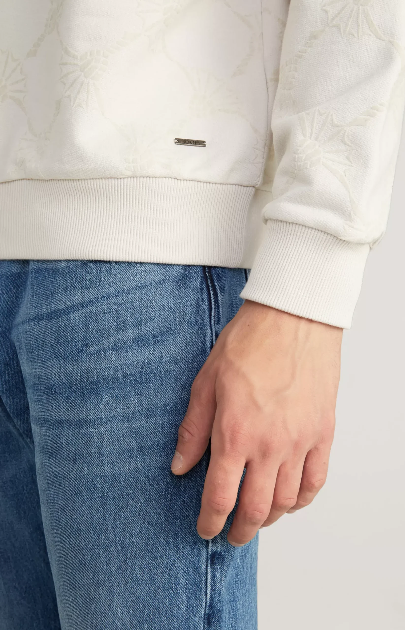 Tadeo Cotton Sweatshirt in Light Beige