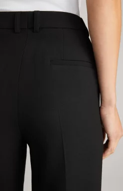 Trousers with Pressed Creases in Black