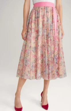 Tulle Skirt in a Beige/Pink Pattern