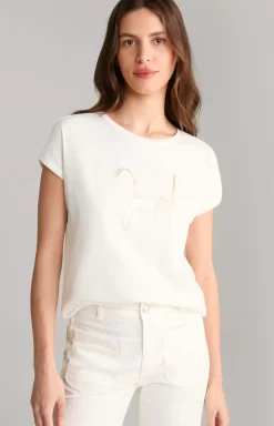 Tulle T-shirt in Off-white