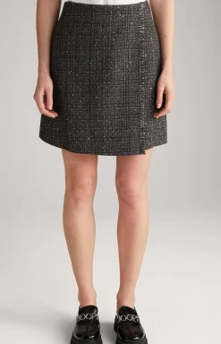 Tweed Skirt in Black/Grey/Gold