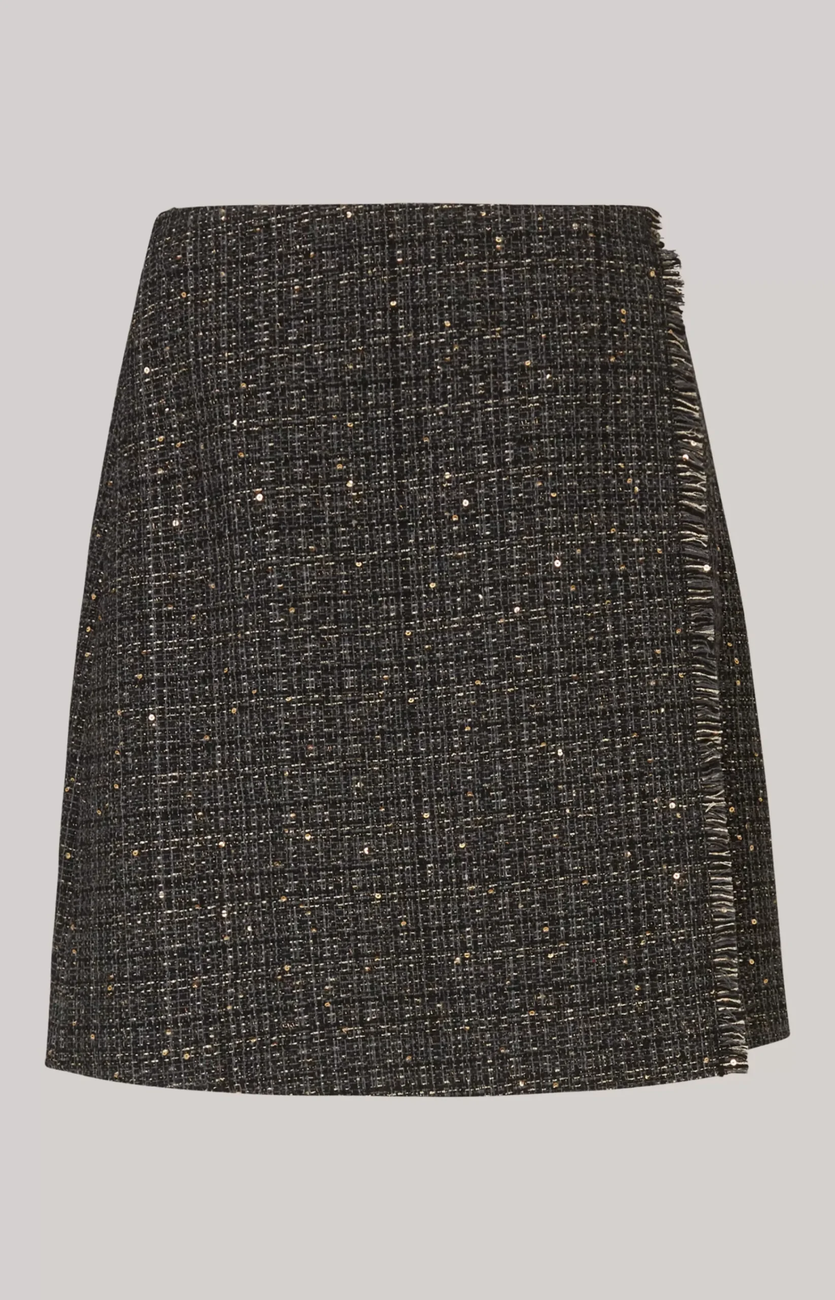 Tweed Skirt in Black/Grey/Gold