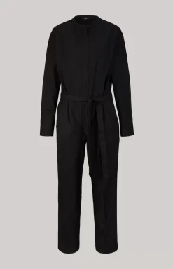 Twill Overalls in Black