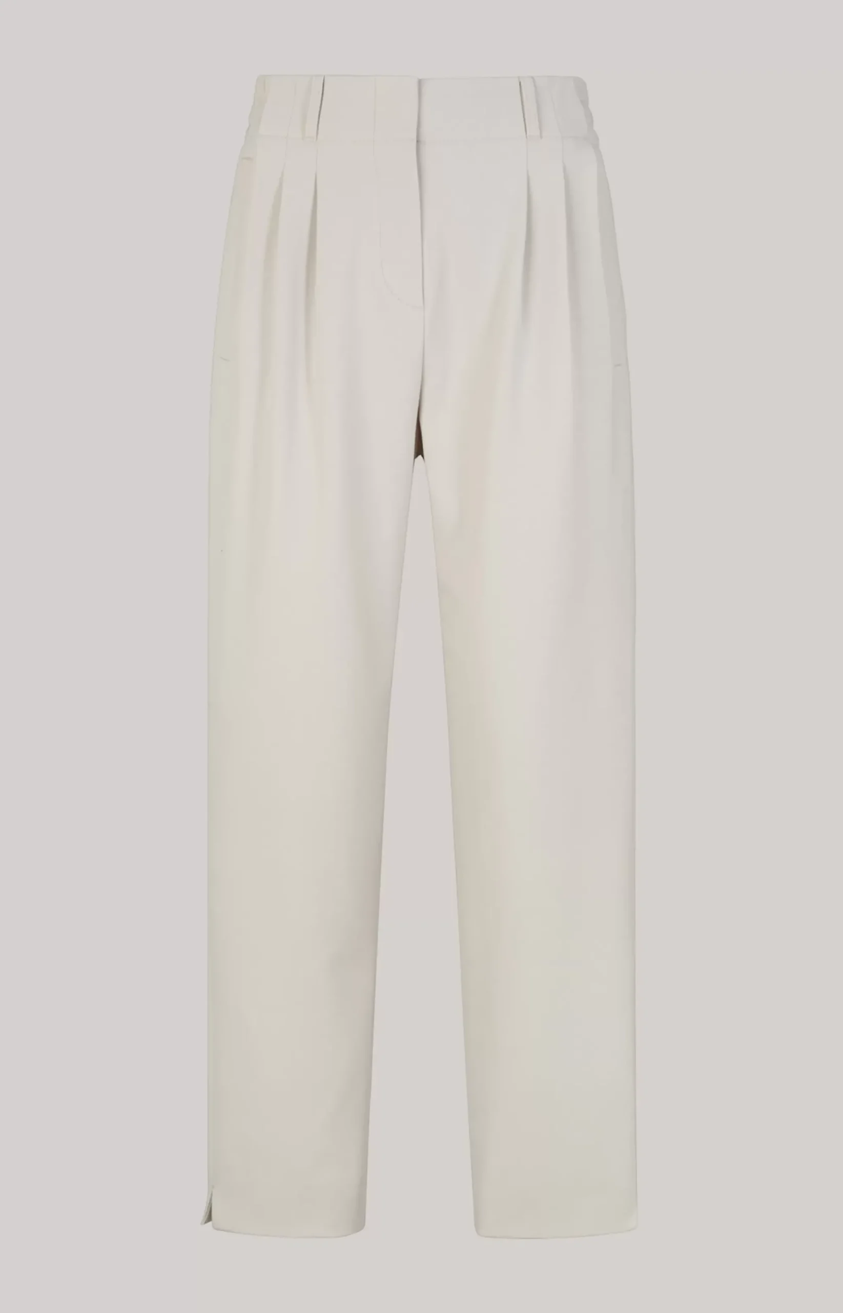 Twill Trousers in Grey/Beige