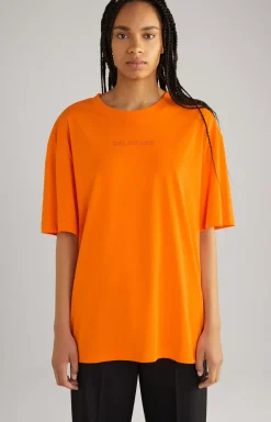 Unisex Cotton T-Shirt in Neon Orange
