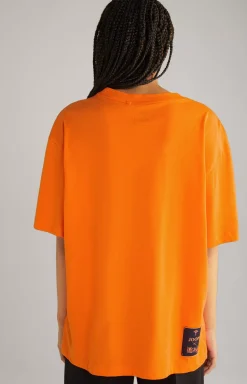 Unisex Cotton T-Shirt in Neon Orange