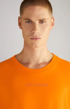 Unisex Cotton T-Shirt in Neon Orange