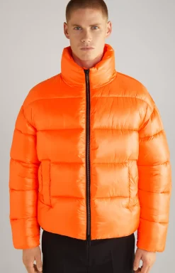 Unisex Quilted Jacket in Orange