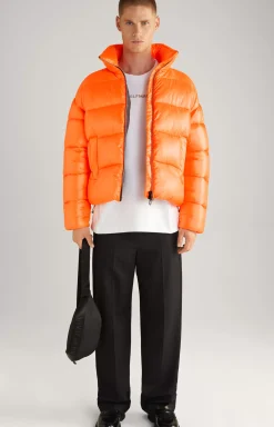 Unisex Quilted Jacket in Orange