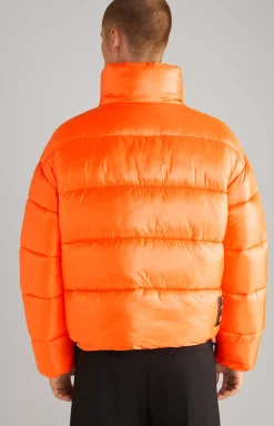Unisex Quilted Jacket in Orange