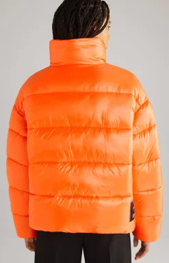 Unisex Quilted Jacket in Orange