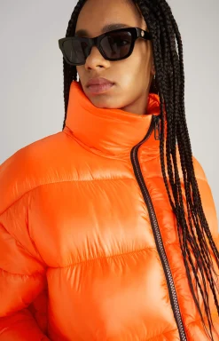 Unisex Quilted Jacket in Orange