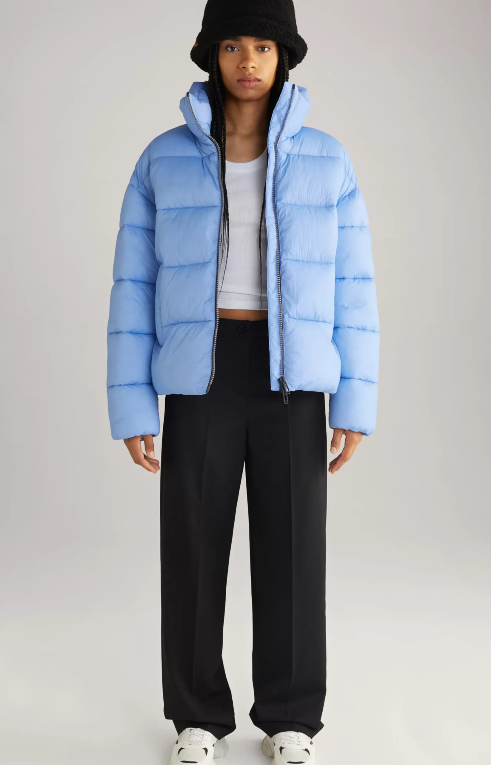 Unisex Quilted Jacket in Light Blue