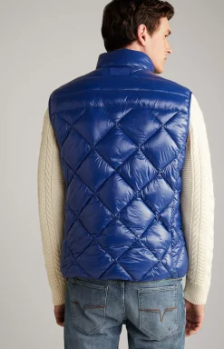 Vanor Quilted Nylon Waistcoat in Blue