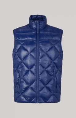 Vanor Quilted Nylon Waistcoat in Blue
