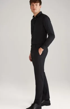 Victor Stretch Cotton Shirt in Black