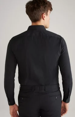 Victor Stretch Cotton Shirt in Black
