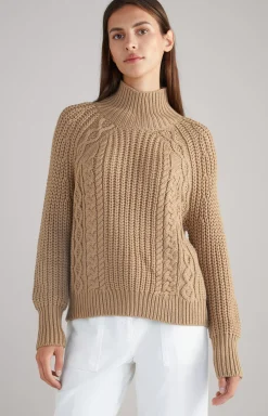 Virgin Wool Blend Jumper in Beige