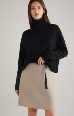 Virgin Wool Blend Knitted Jumper in Black