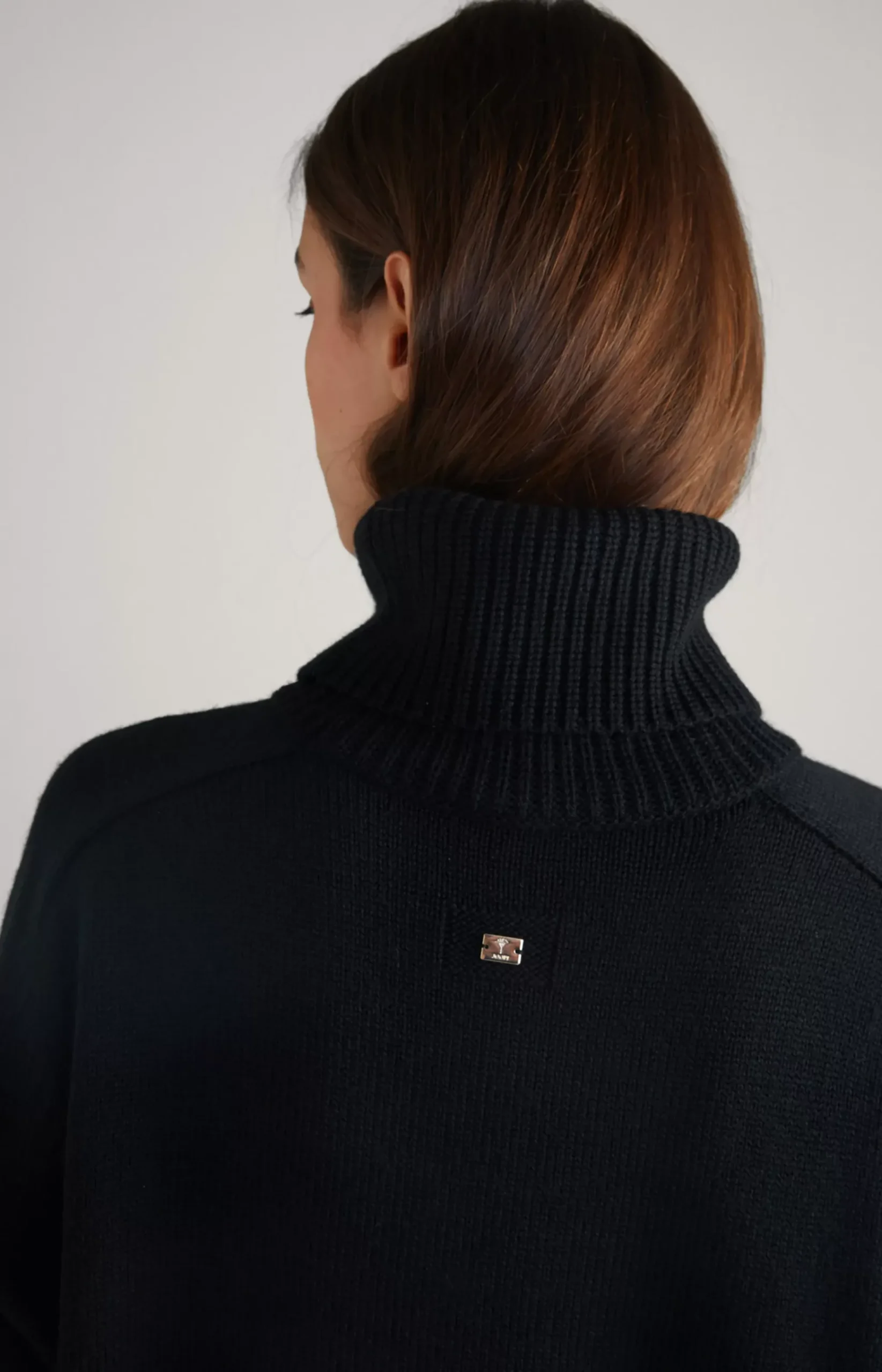 Virgin Wool Blend Knitted Jumper in Black