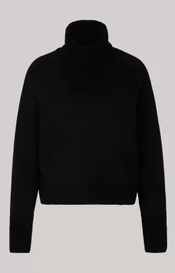 Virgin Wool Blend Knitted Jumper in Black