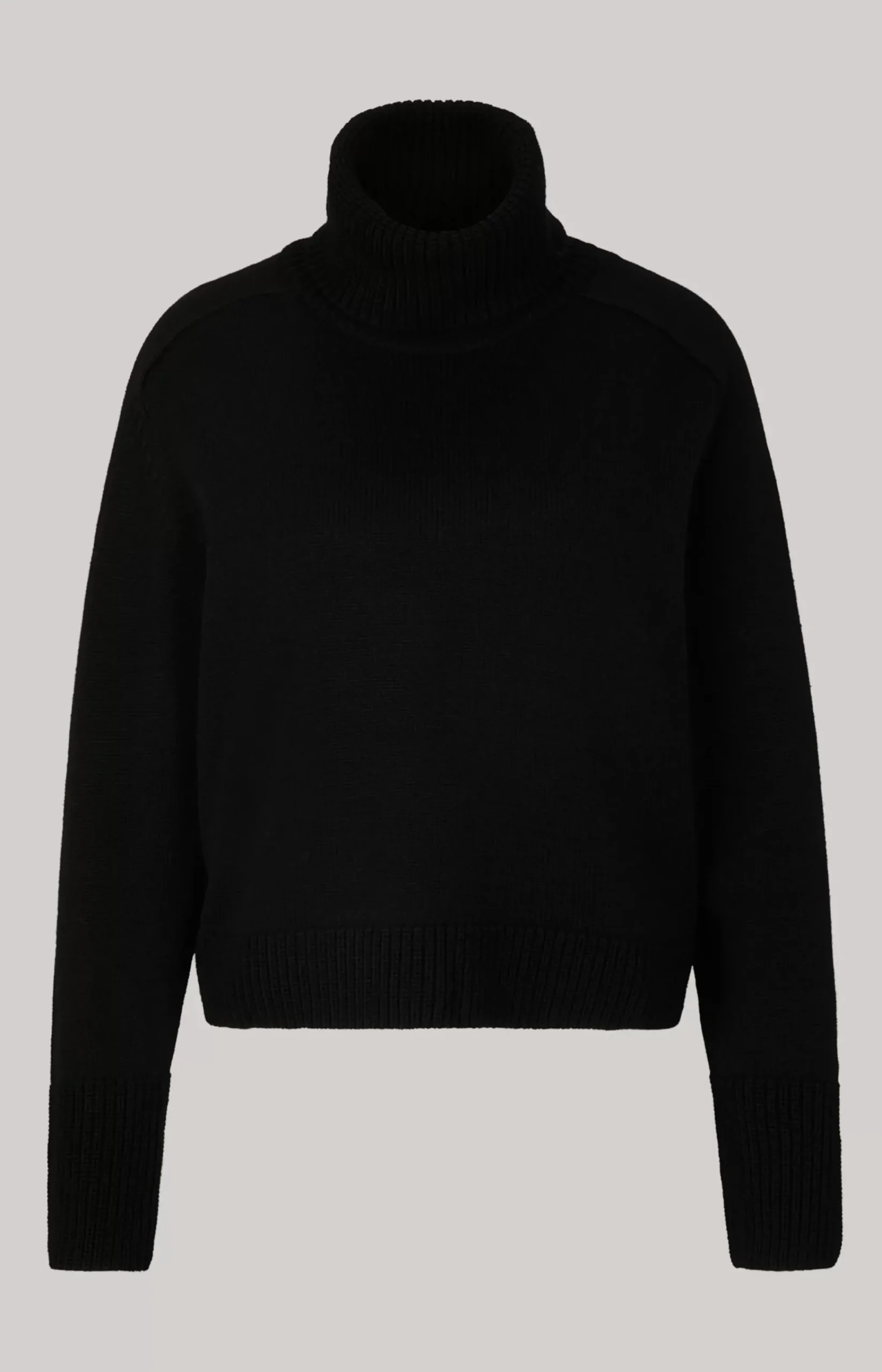 Virgin Wool Blend Knitted Jumper in Black