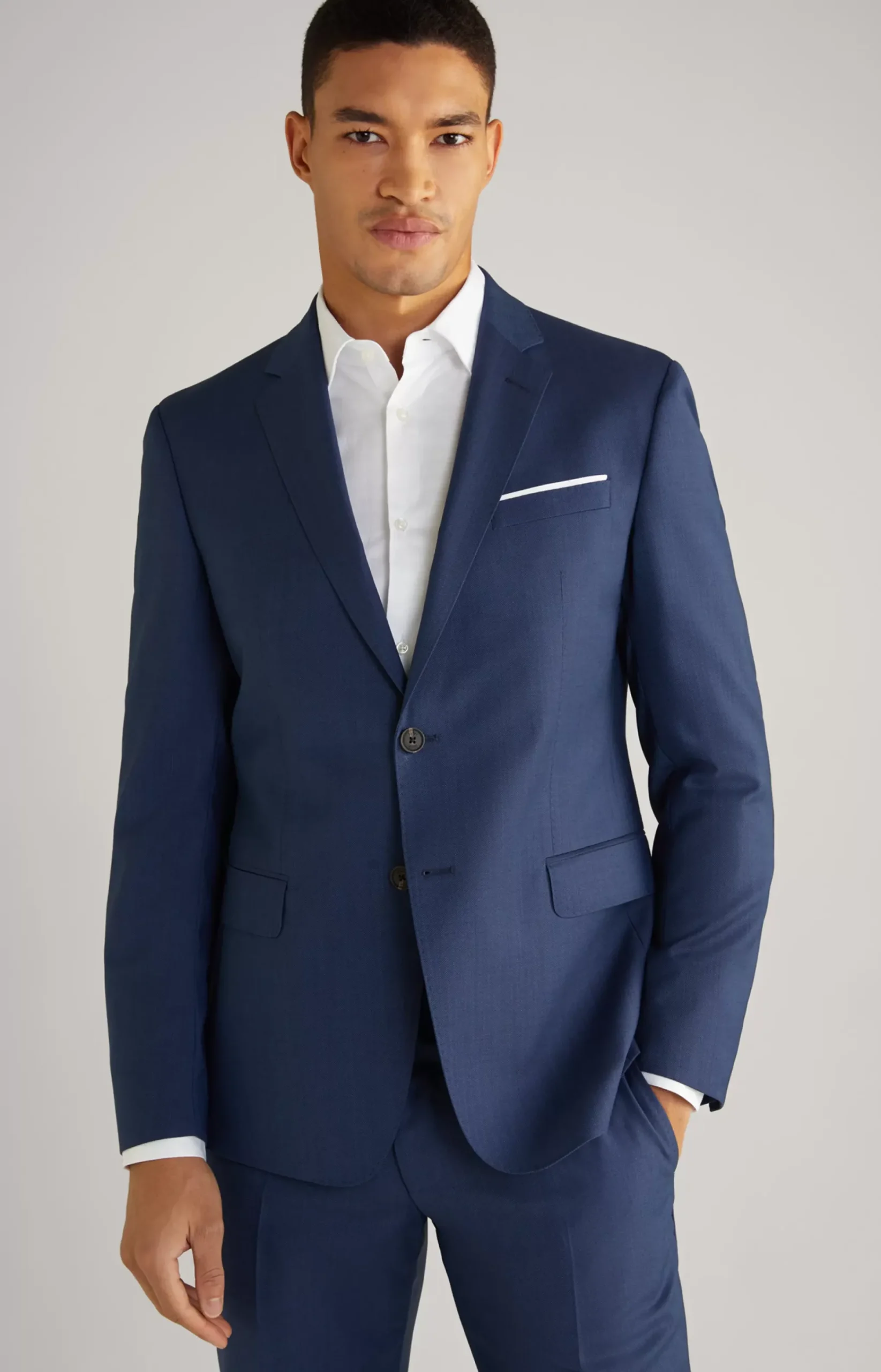 Virgin Wool Herby Modular Jacket in Blue melted